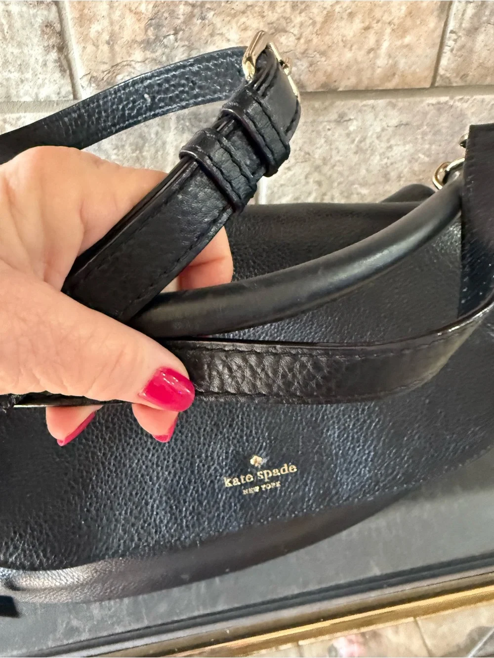 kate spade Black Pebbled Leather Shoulder / Crossbody Bag